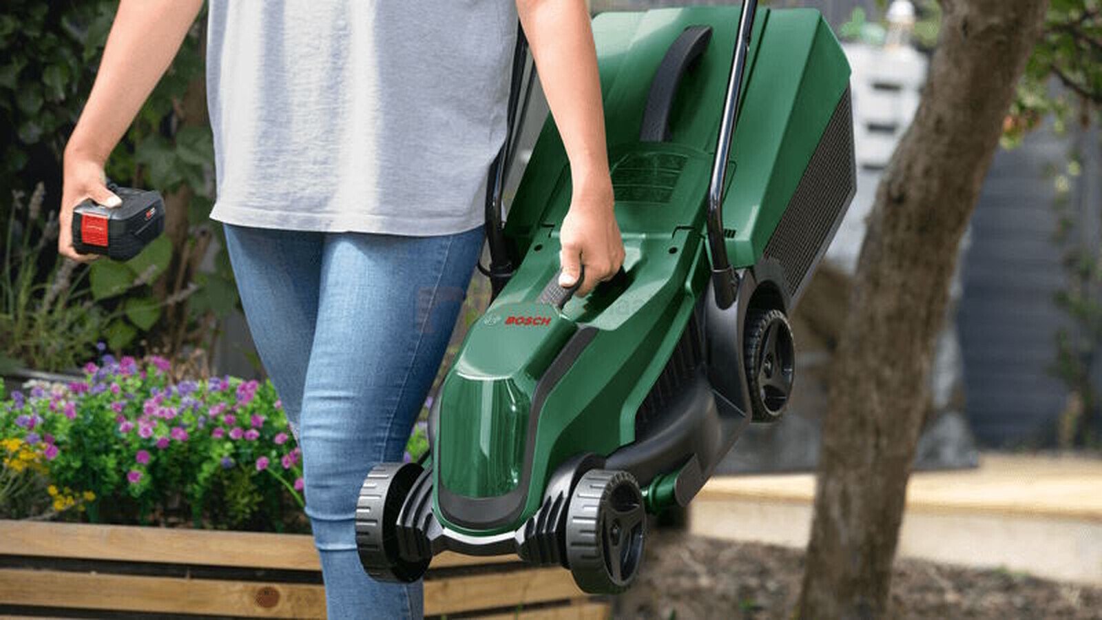 Bosch akumuruniiduk EasyMower 18V-32-200 + akutrimmer EasyGrassCut 18V-26 3