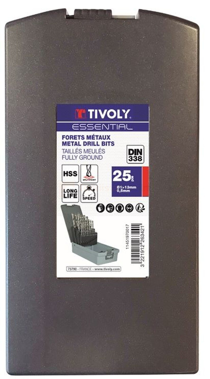 Metallipuuride komplekt 1-13mm, HSS, üleni lihvitud, 25 puuri, T-Line 2