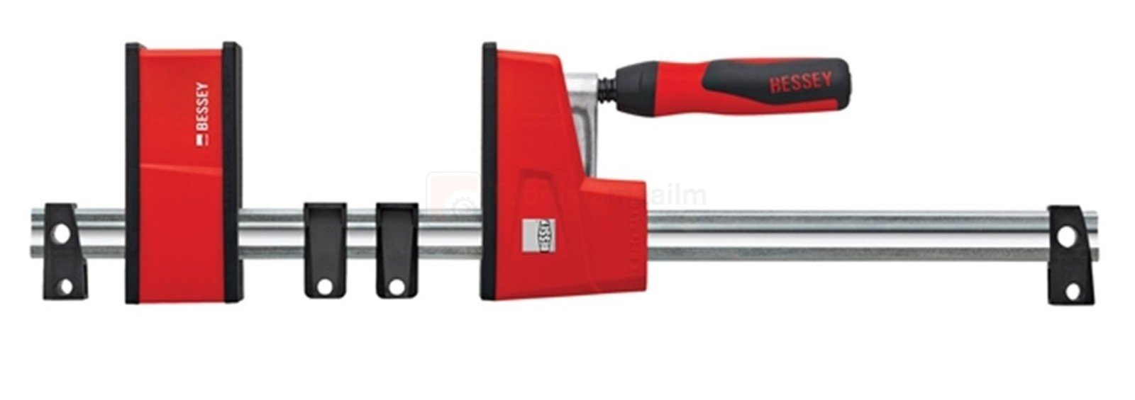 Pildil on punane Bessey kiirlukustuv pitskruvi REVO KRV 1500/95, millel on näha kinnituspead, liugur ja käepide.