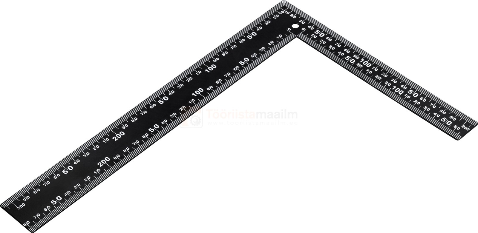 Pildil on Vorel nurgik mõõtudega 300 x 200 mm, mida kasutatakse nurkade mõõtmiseks ja märkimiseks.