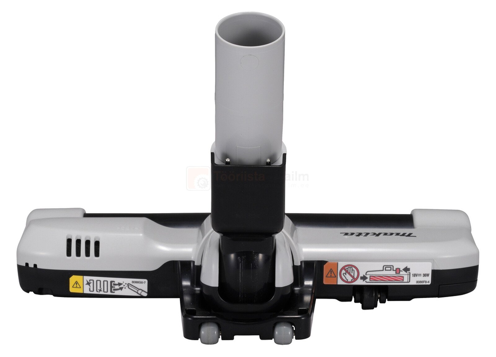 Pildil on Makita CL004G aku varstolmuimeja põrandaotsik, millel on hall toru ja mustad detailid.