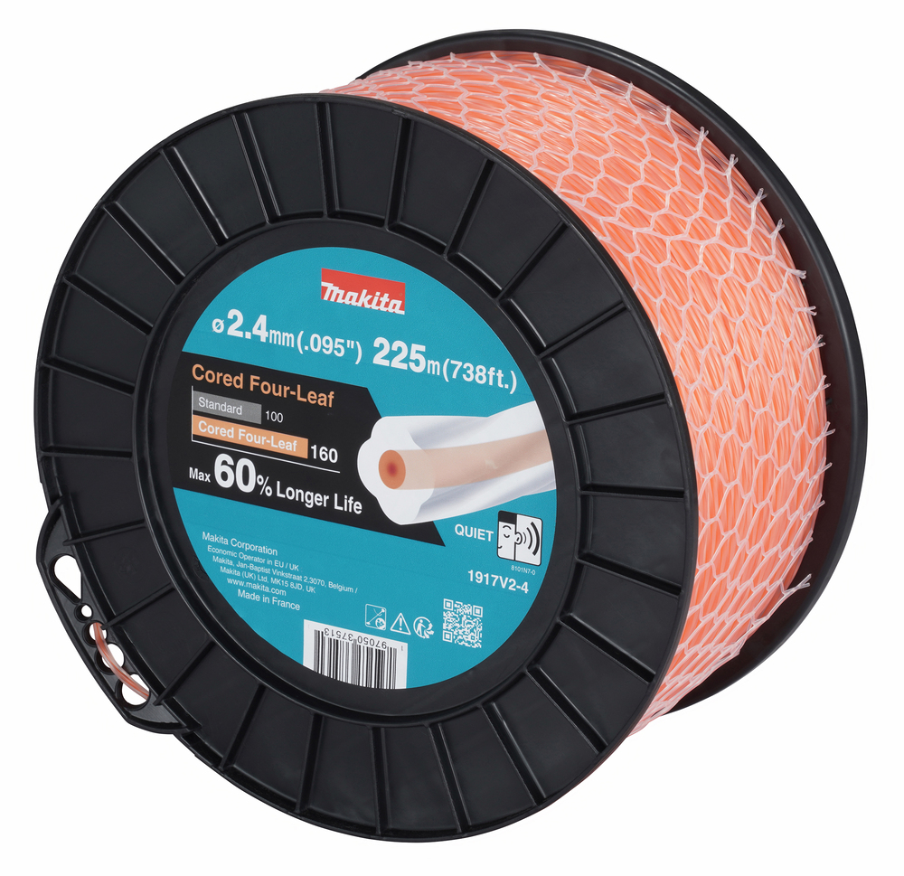 Леска для триммера Makita 2,4 мм, в форме клевера, с сердечником