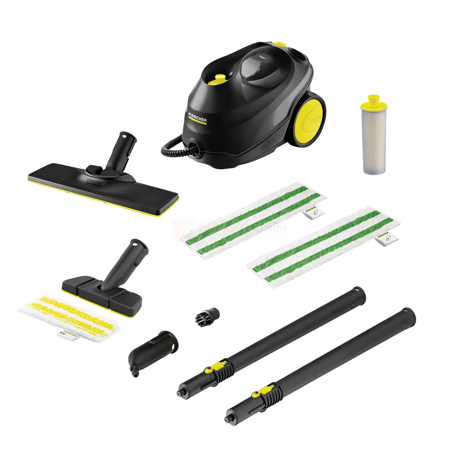 Pildil on Kärcher aurupesur SC 3 EasyFix Go!Further koos erinevate tarvikute ja puhastuspeadega.