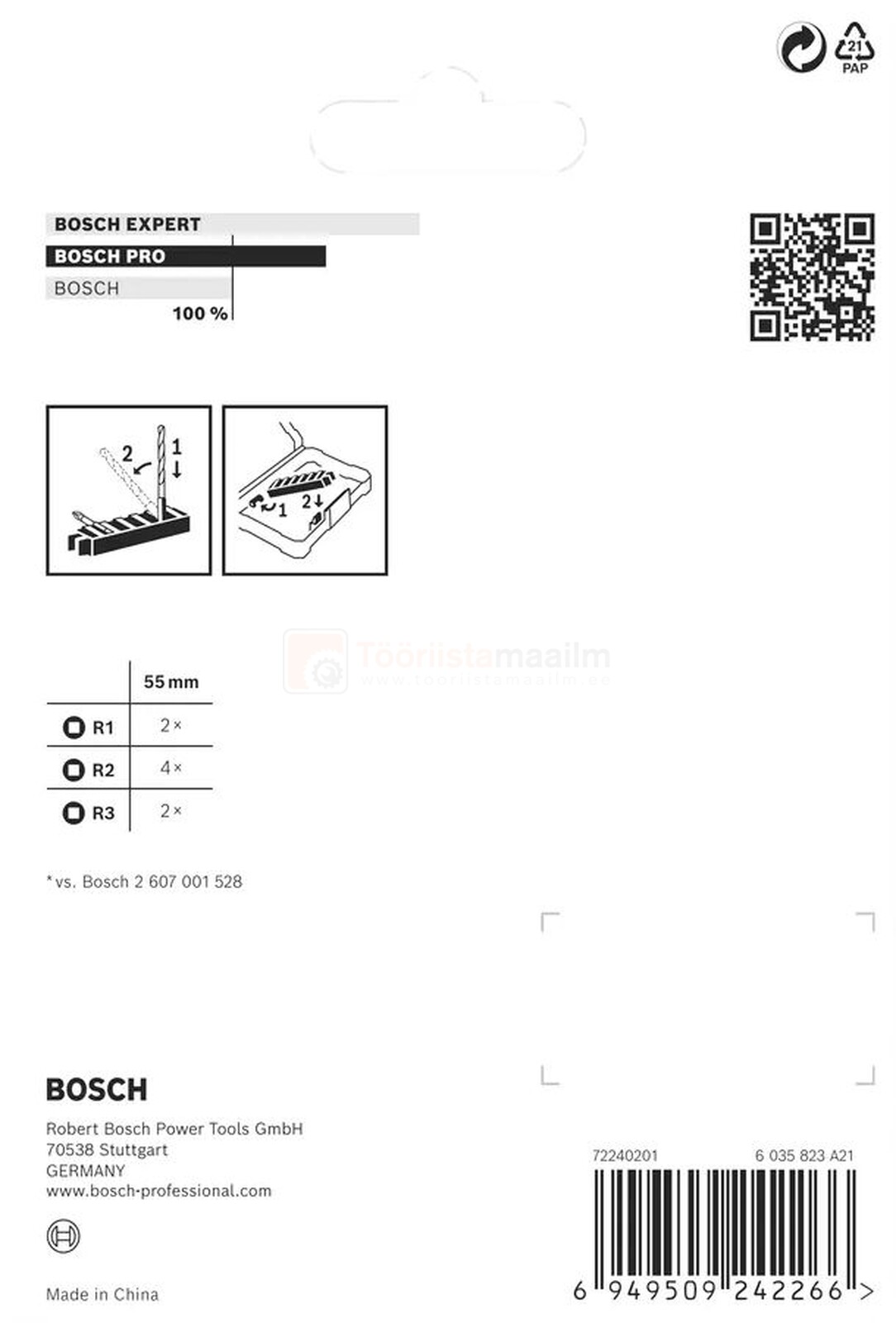 Bosch otsakute komplekt PRO Impact R 55 mm, 8-osaline 3