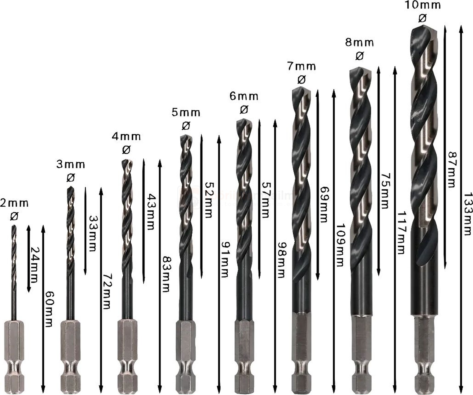 Bosch metallipuuride komplekt PRO Metal HSS-G Impact Set 2-10 mm, 8-osaline 2