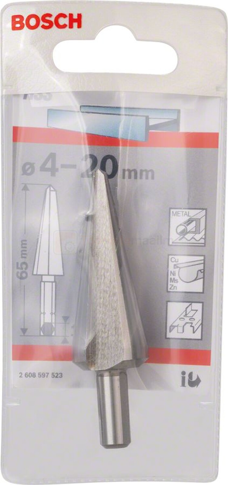 Bosch koonusekujuline plekipuur HSS 4-20 mm 2