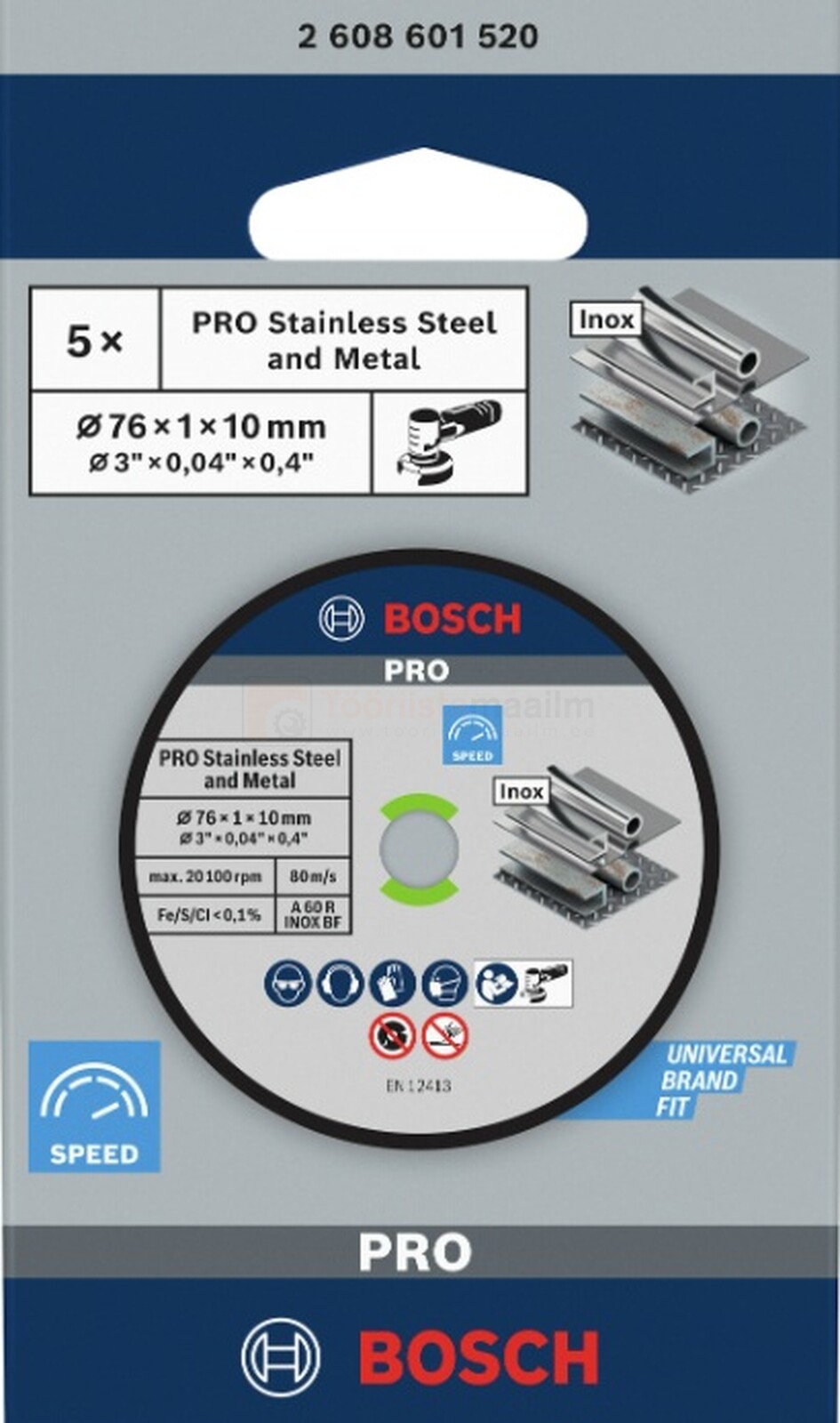 Lõikeketas Bosch Expert roostevaba terasele 76 x 1 x 10 mm - 5 tk 2