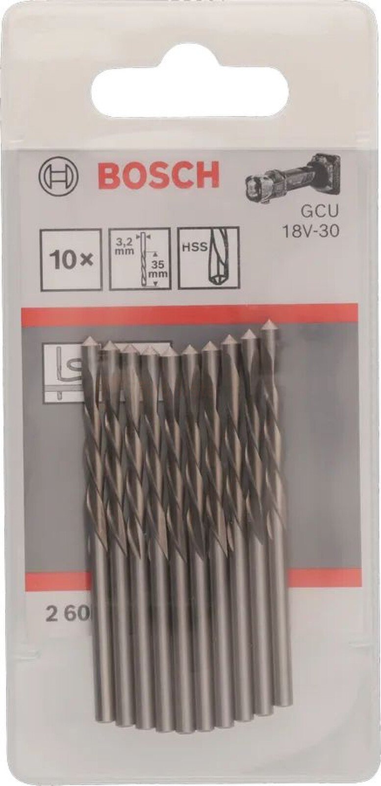 Pildil on Bosch lõiketera kipsplaadile 3,2 x 35 mm, GCU 18V-30 komplekt, mis sisaldab 10 tükki.