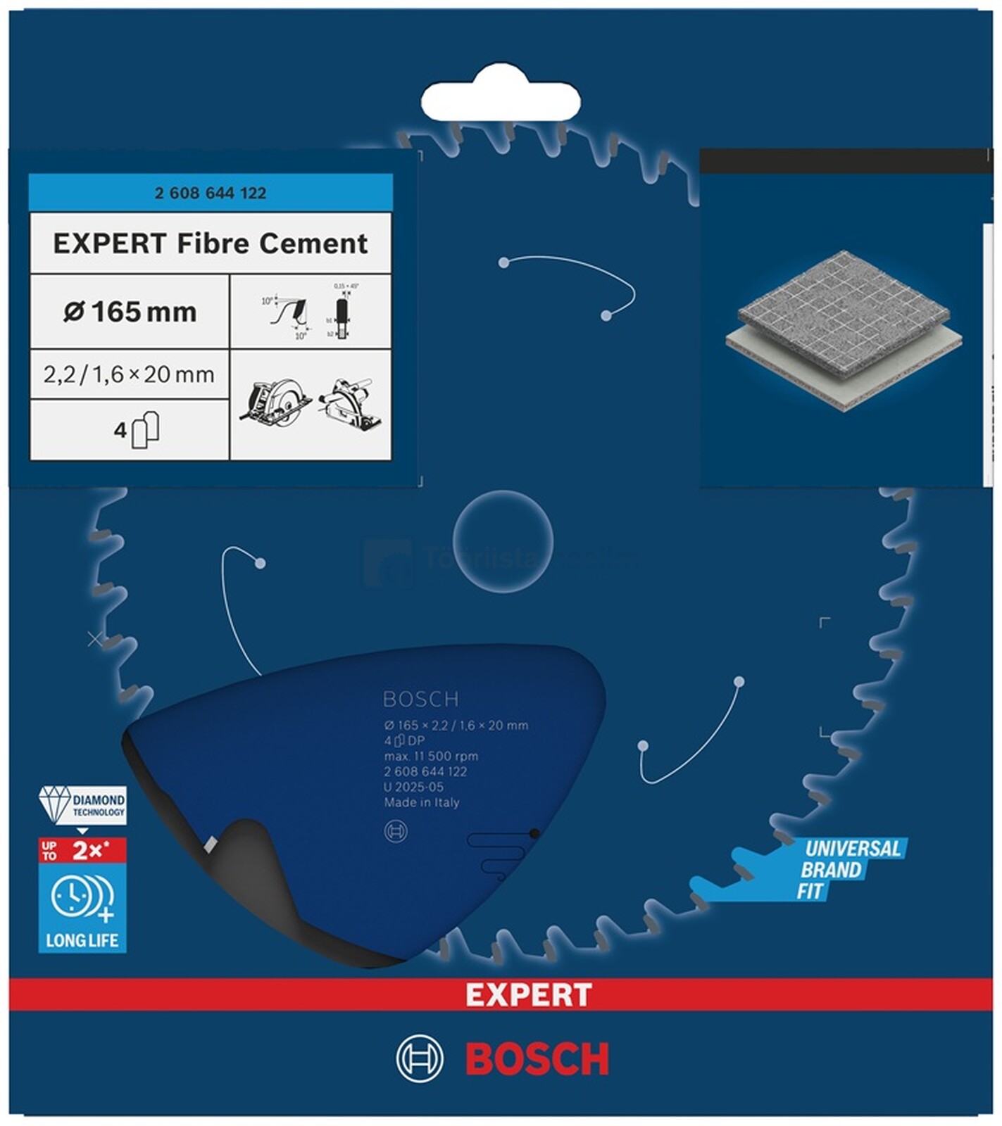 Bosch saeketas 165 x 20 x 2,2 mm z4 - Expert for Fiber Cement