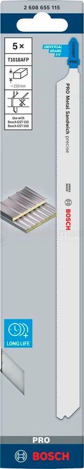 Bosch tikksaetera PRO Metal Sandwich T 1018 AFP 250 mm 23 TPI - 5 tk 2