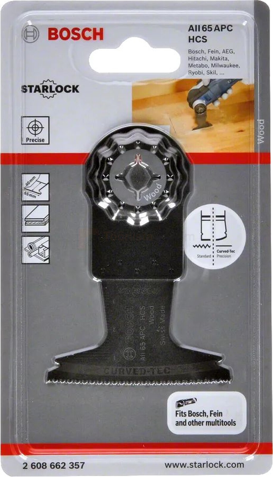 Bosch universaallõikuri tera AII 65 APC 65 x 40 mm, HCS, puidule 2