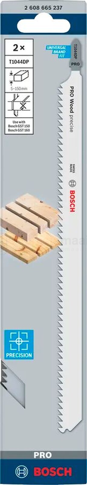 Bosch tikksaetera PRO Wood precise T 1044 DP 250 mm 6 TPI - 2 tk 2