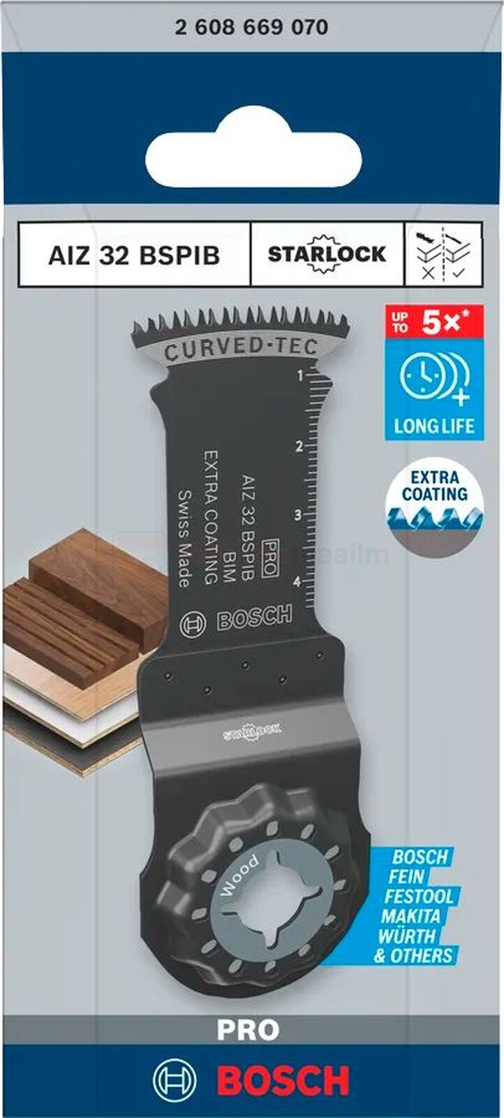 Bosch universaallõikuri tera PRO AIZ 32 BSPIB Wood 32 x 50 mm - 5 tk 2