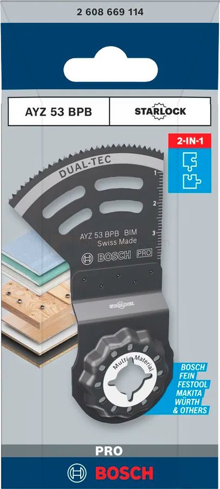 Bosch universaallõikuri tera PRO AYZ 53 BPB Dual-Tec 53 x 40 mm 2
