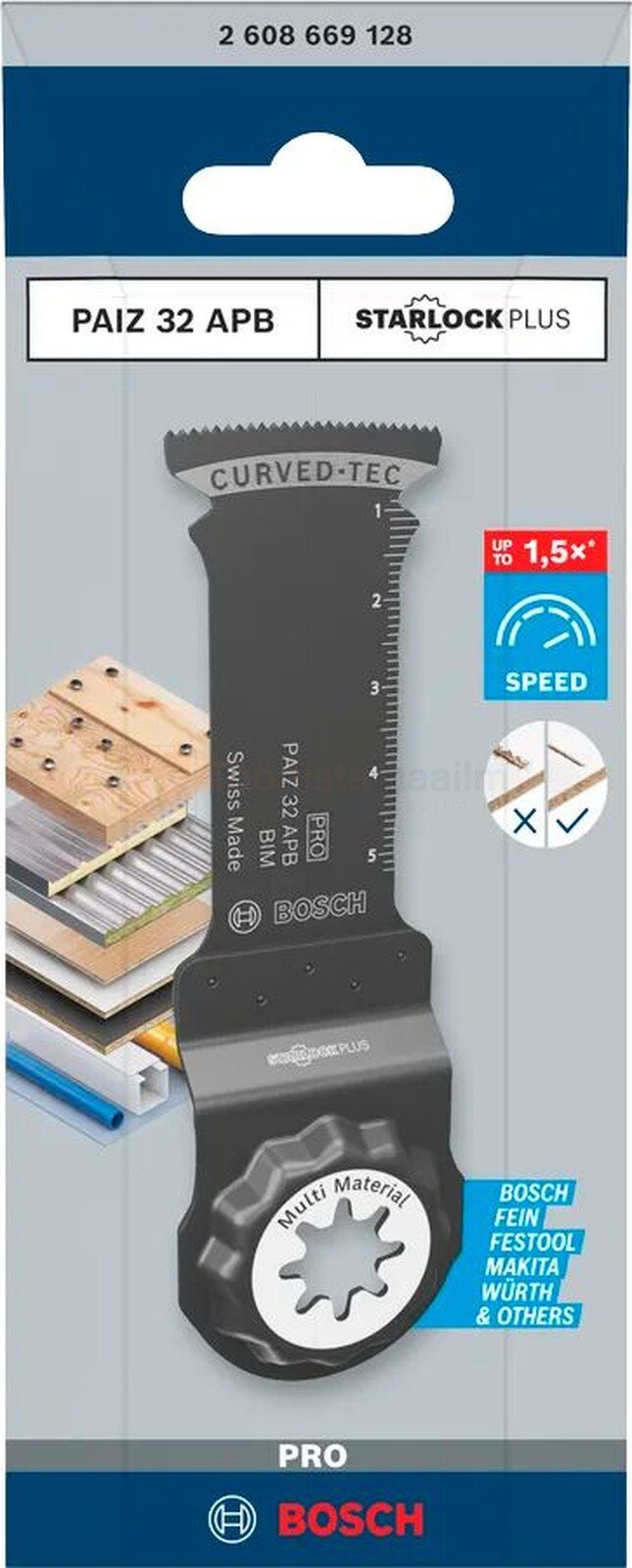 Bosch universal cutting blade PRO PAIZ 32 APB Multi Material 32 x 60 mm