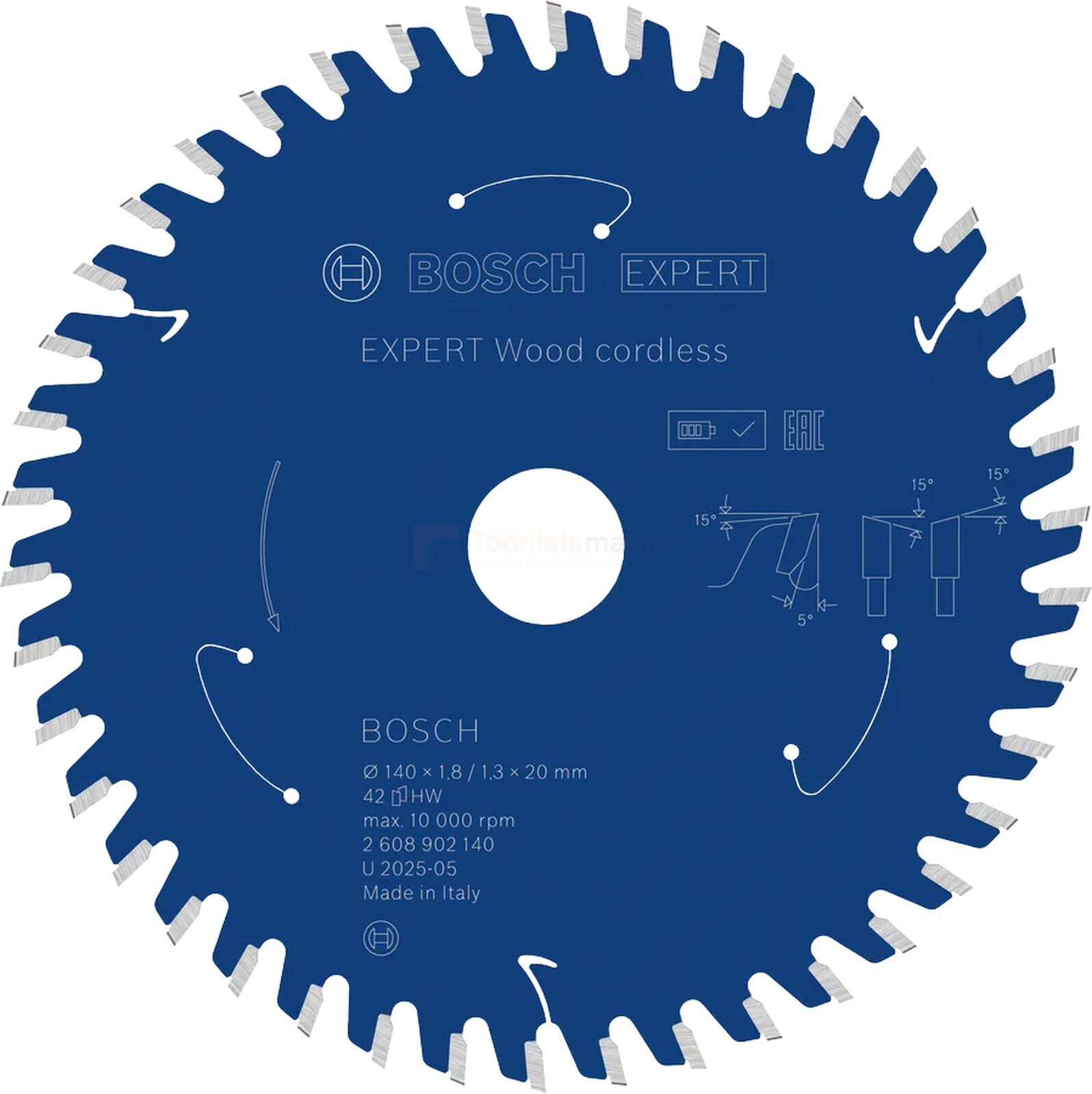 Bosch zāģa asmens 140 x 20 x 1,8 mm z42 - EXPERT Wood cordless