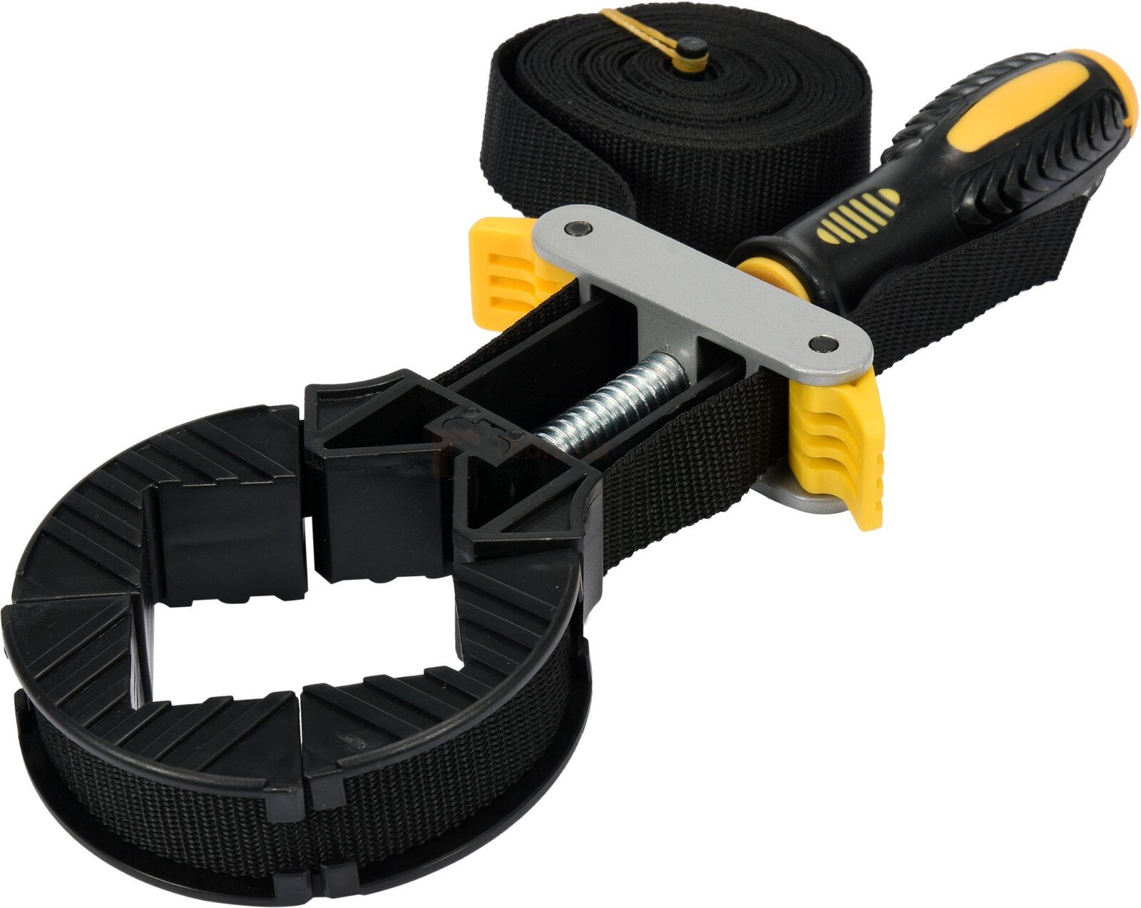 Pildil on Vorel lindiga pitskruvi, millega saab kinnitada erinevaid nurki ja kujundeid, kasutades 4 meetri pikkust rihma.