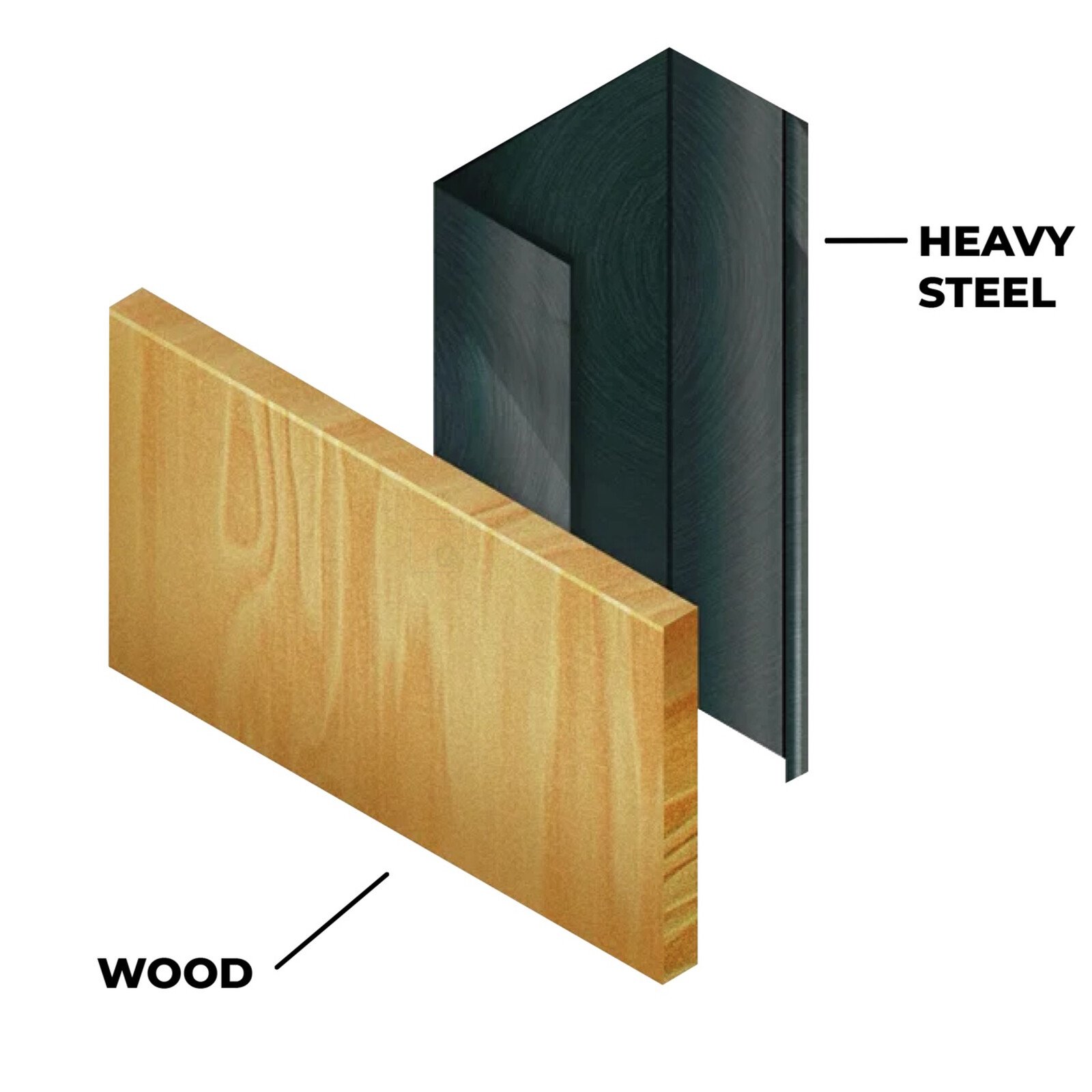 Pildil on näha puitdetail ja raske terasdetail, mis viitab sellele, et SENCO puidukruvi metallile 4,2 x 30 mm, lindil...