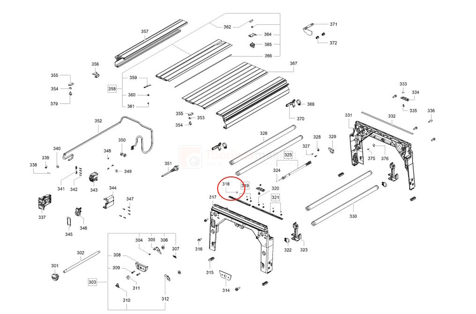 Pildil on Festool plekimutter CS 70 E detailide plahvatusjoonis, mis näitab erinevaid komponente, sealhulgas FES_SP.