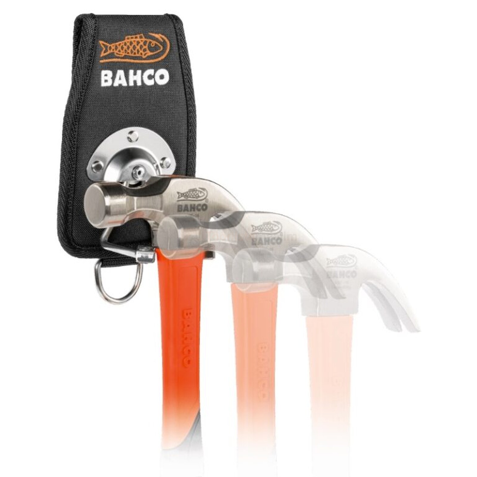 Pildil on Bahco vasarahoidik HHO-2, mis on kinnitatud vööle ja hoiab vasarat.