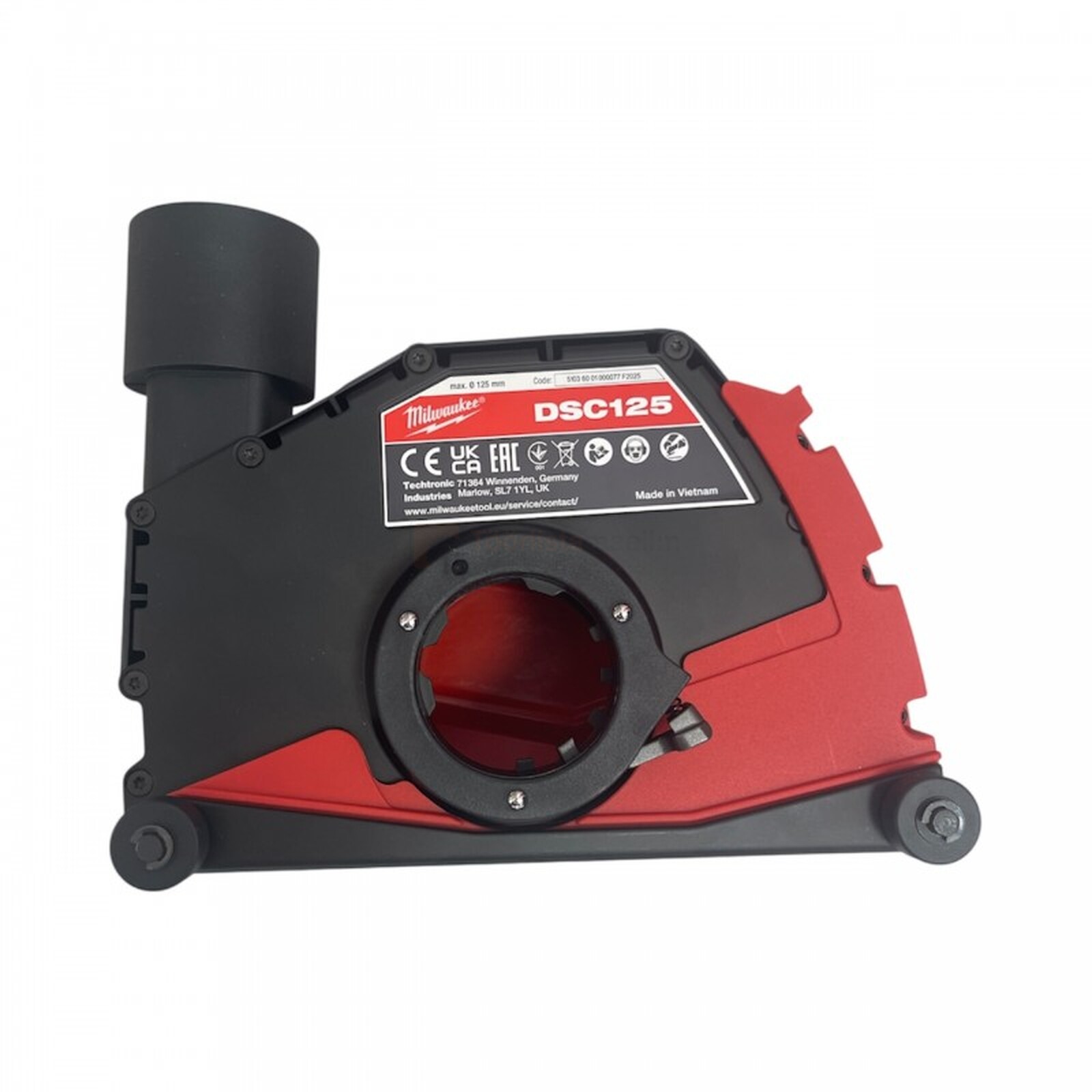 Pildil on Milwaukee tolmukate DSC125, mis on mõeldud ⌀ 115-125 mm AG(V) 12 ja AGV 15 seeria M18 nurklihvijale.