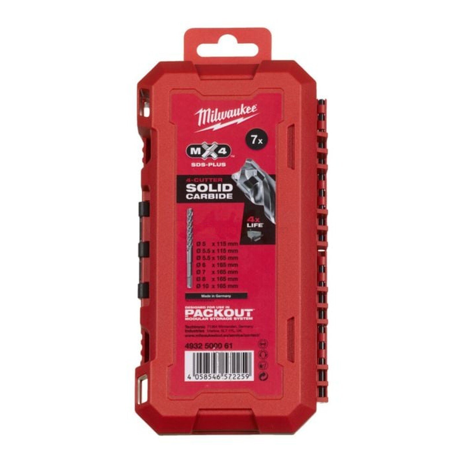 Milwaukee betoonipuuride komplekt MX4 SDS+ 5,5-10 mm, 7-osaline 4932500061 2