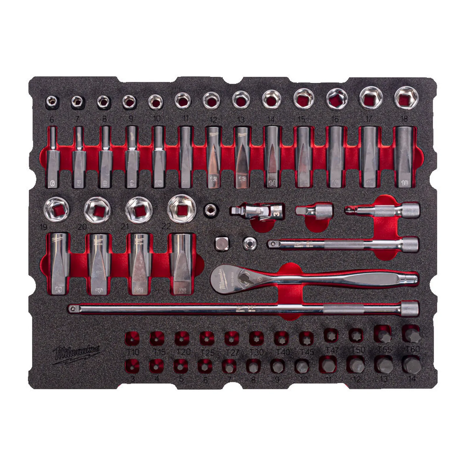 Milwaukee chuck set PACKOUT™ with drawer tool cases 3/8" 67-piece