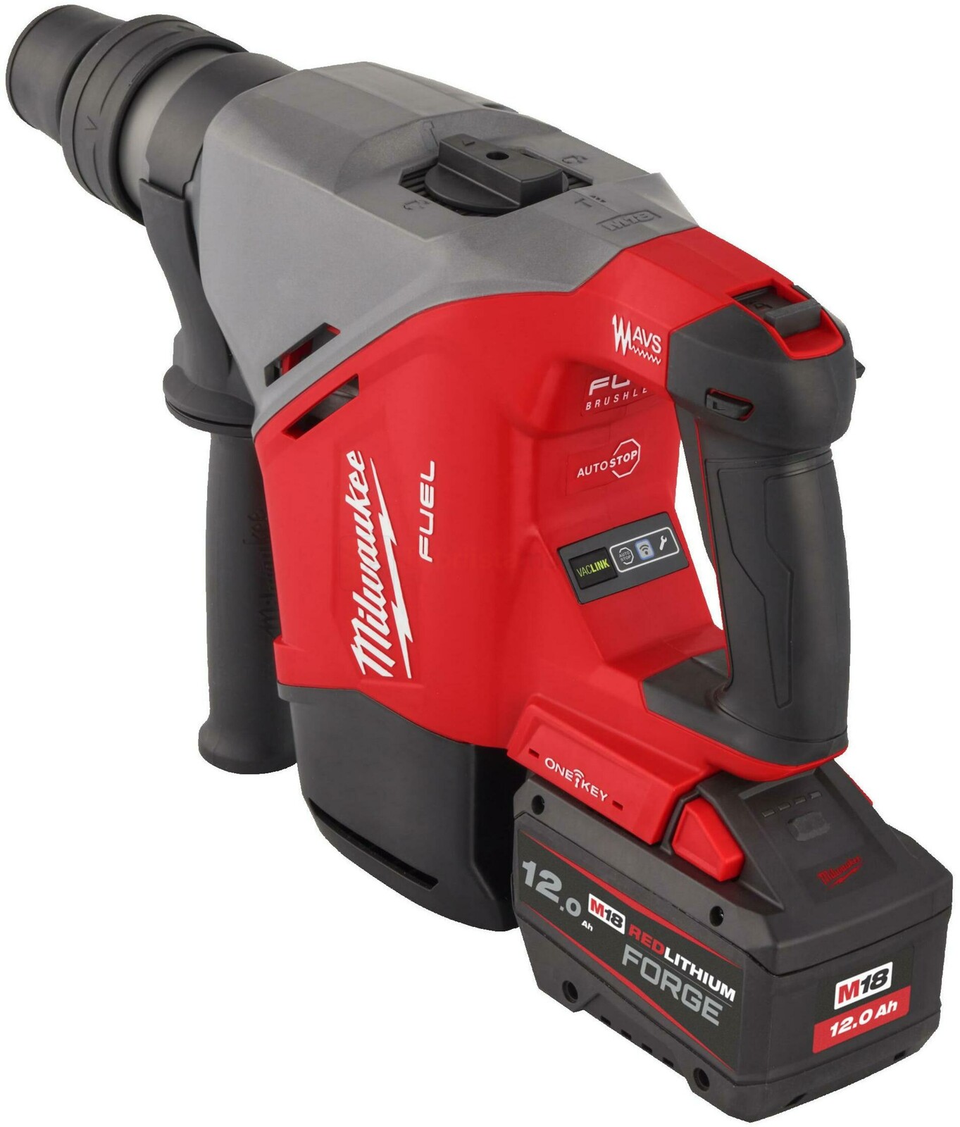 Pildil on Milwaukee akupuurvasar M18 FHACO540-0C, mis on punase ja halli värviga ning millel on küljes aku.