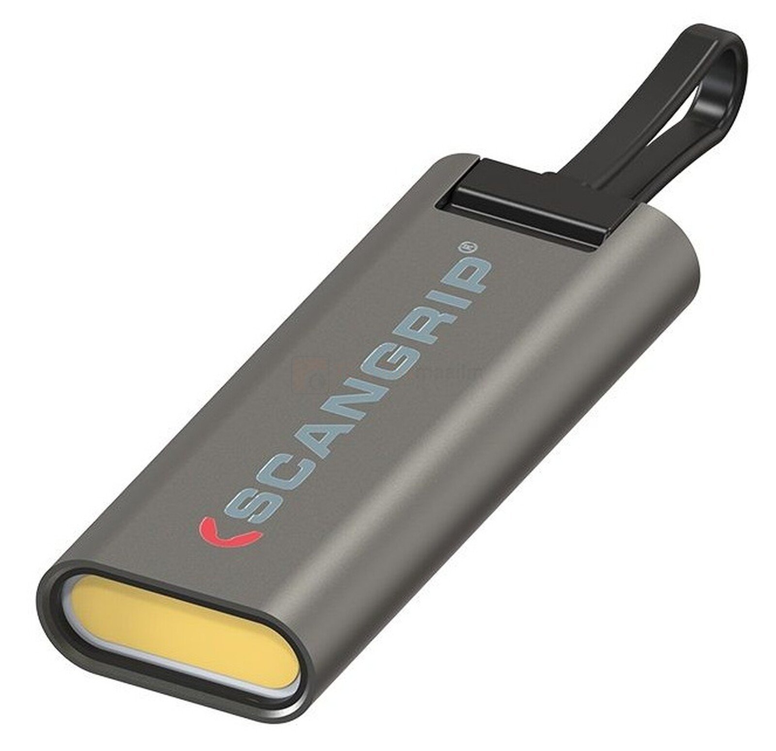 Pildil on halli korpusega SCANGRIP taskulamp WORK PEN 200 R koos võtmehoidja-valgustiga FLASH MICRO R, millel on küljes...