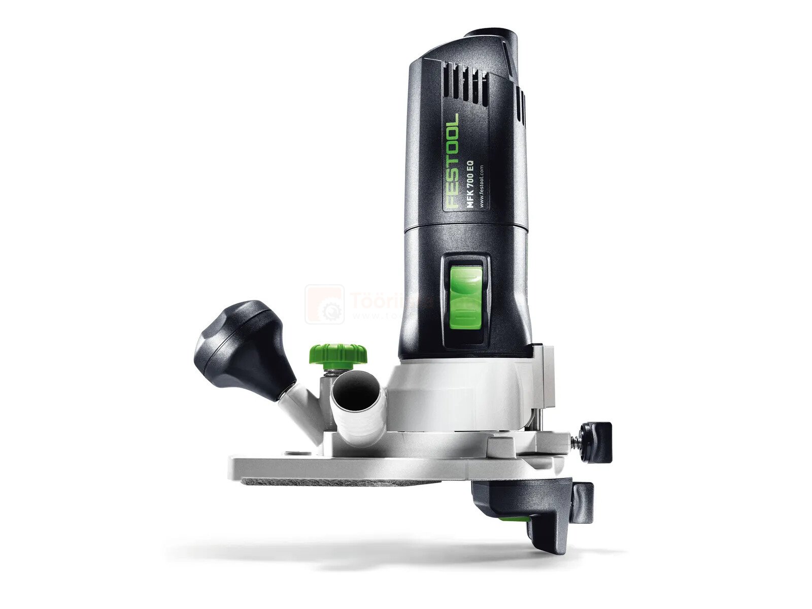 Pildil on Festool moodul servafrees MFK 700 KA EQ-Plus, mis on nähtav koos oma aluse ja juhtelementidega.