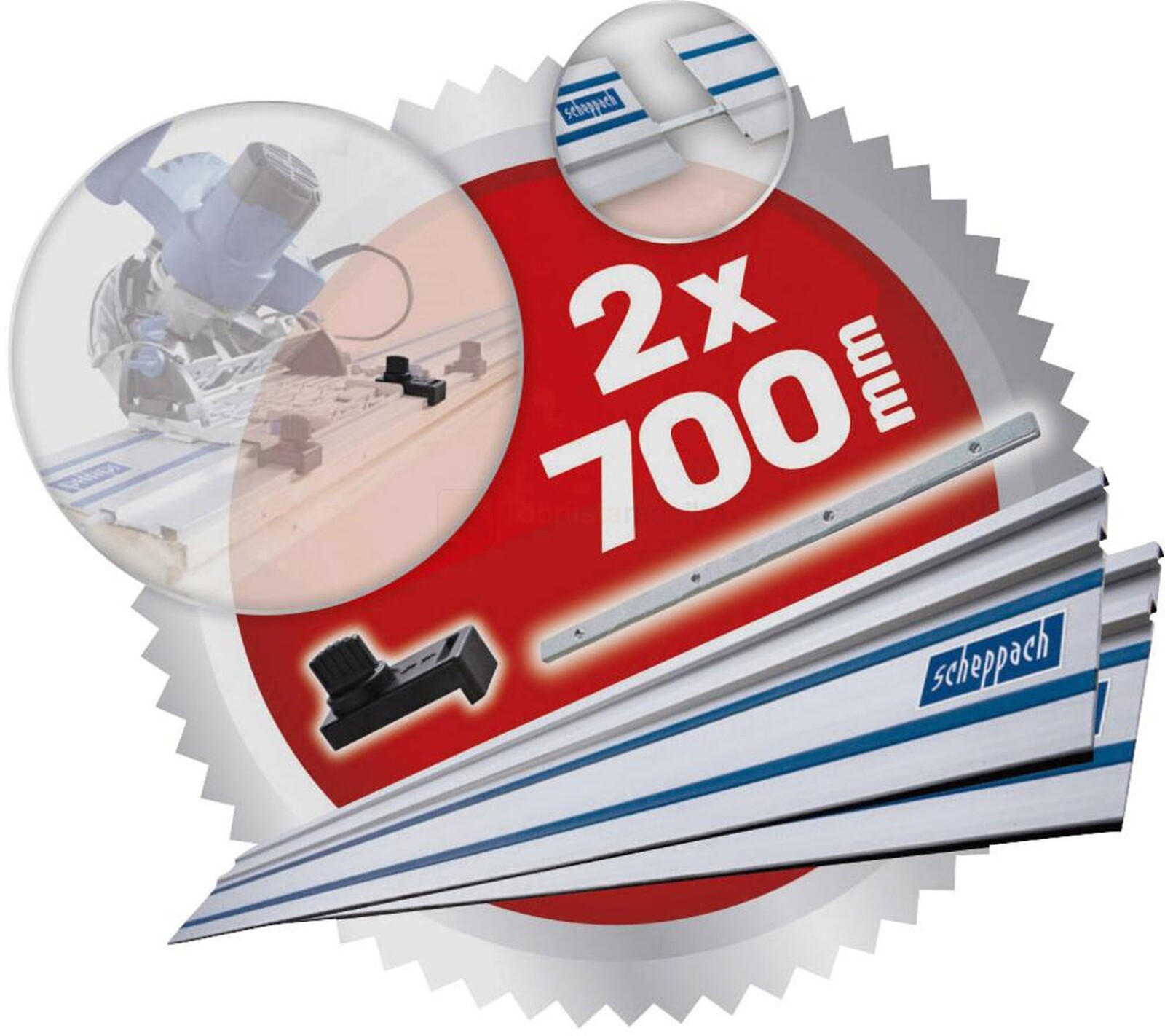 Sukeldussaag Scheppach PL55 + 2X700 MM juhtsiin 2