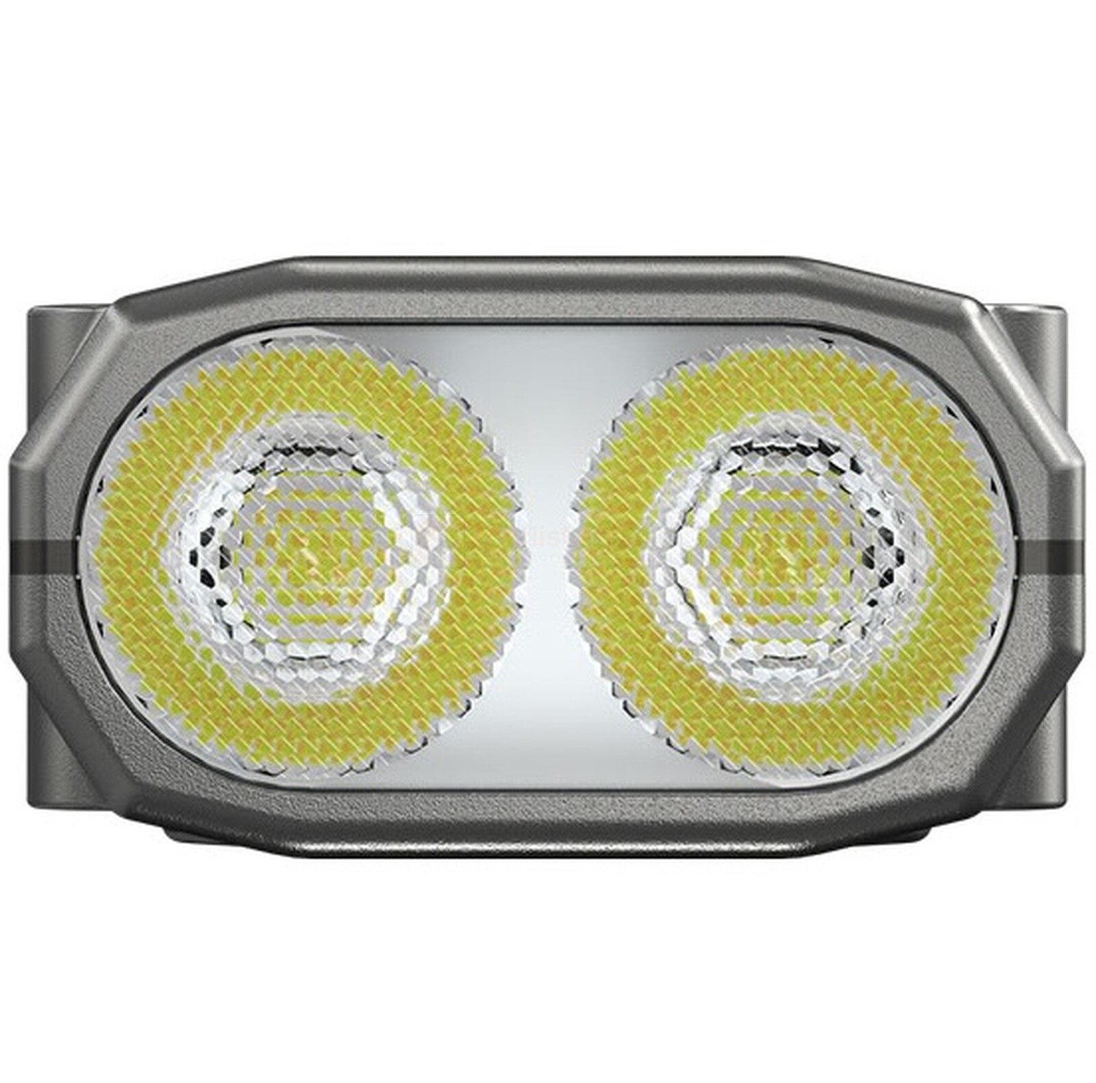 Pildil on NITECORE TINI-3 taskulamp-võtmehoidja, millel on kaks eredat valgusallikat.