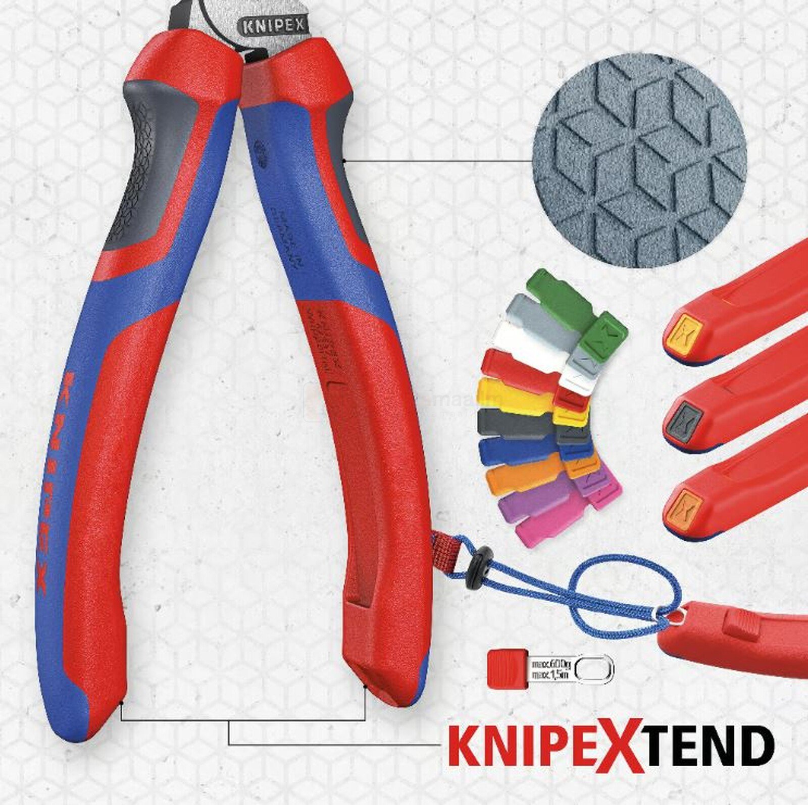 Knipex külglõiketangid 160 mm, max 3 mm, kahekomponentse käepidemega 8