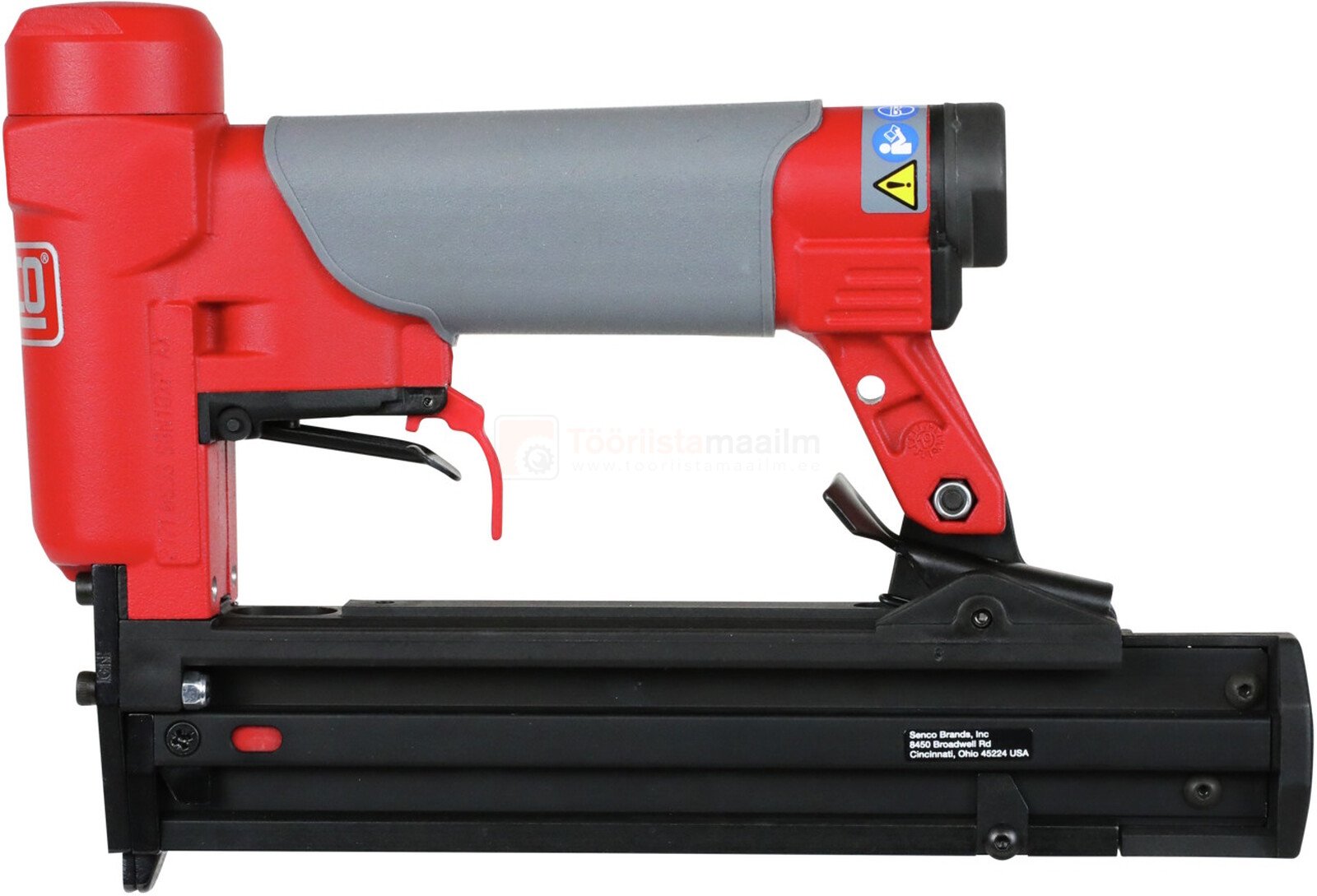 Pildil on punane ja hall SENCO liistunaelapüstol SBN10XP, millel on must salv ja käepide.