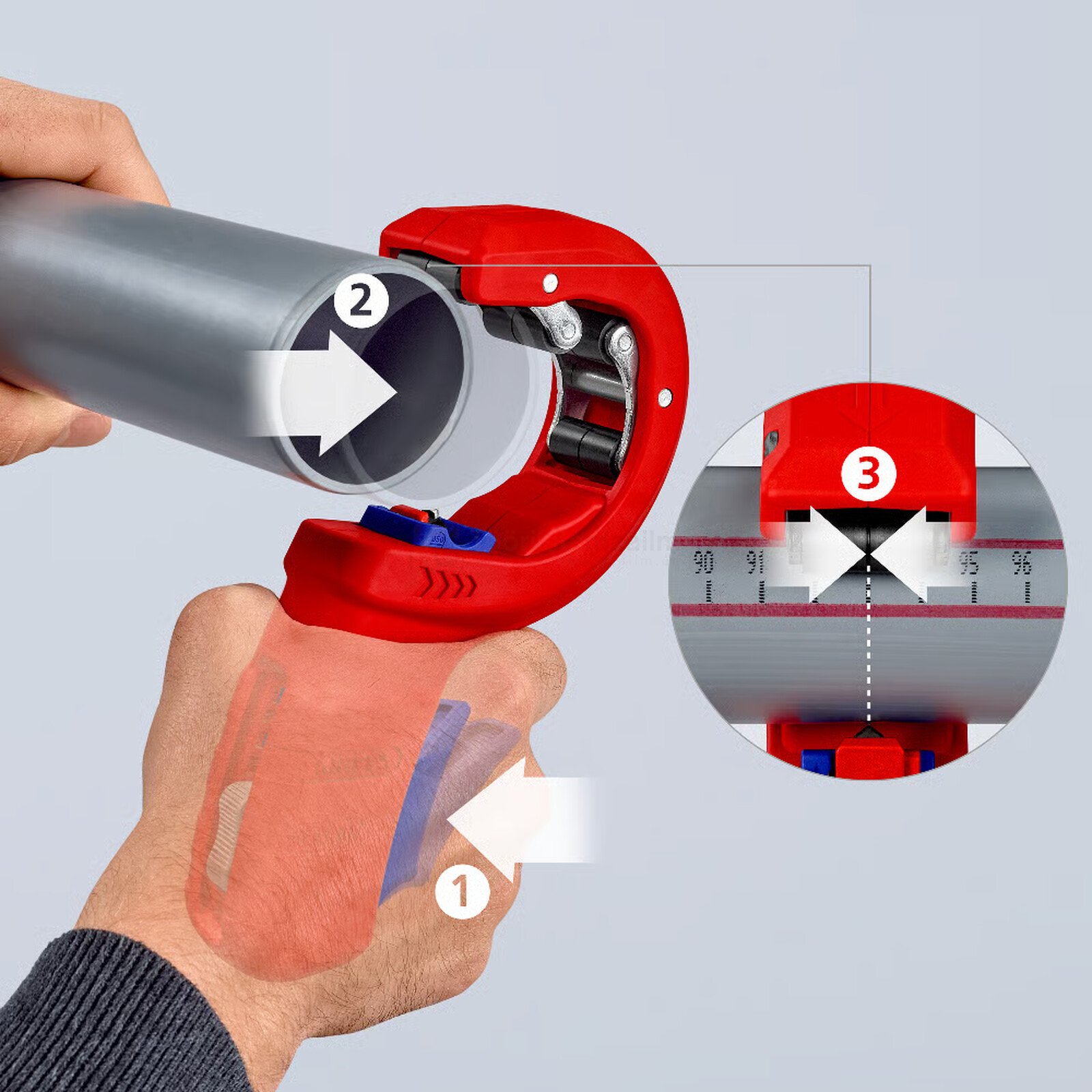 Knipex torulõikur DPT50, paksuseinalistele plasttorudele 32 / 40 / 50 mm 3