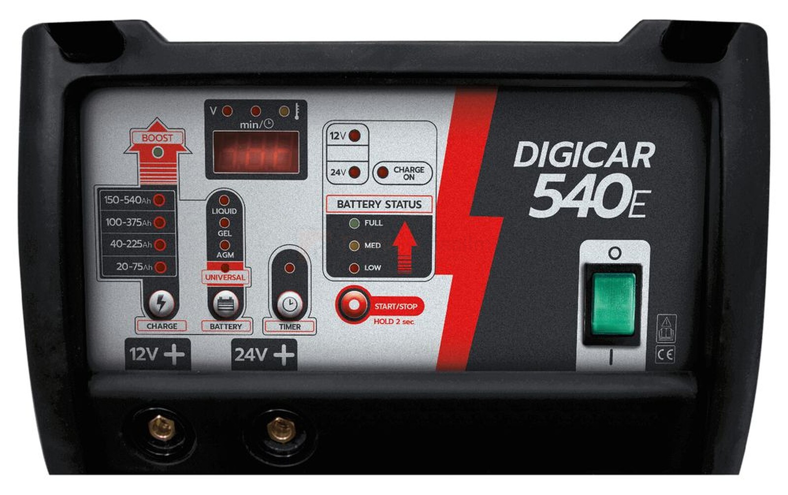 Helvi akulaadija-käivitaja DIGICAR 540E 12/24 V, max 55 A / 380 A 2