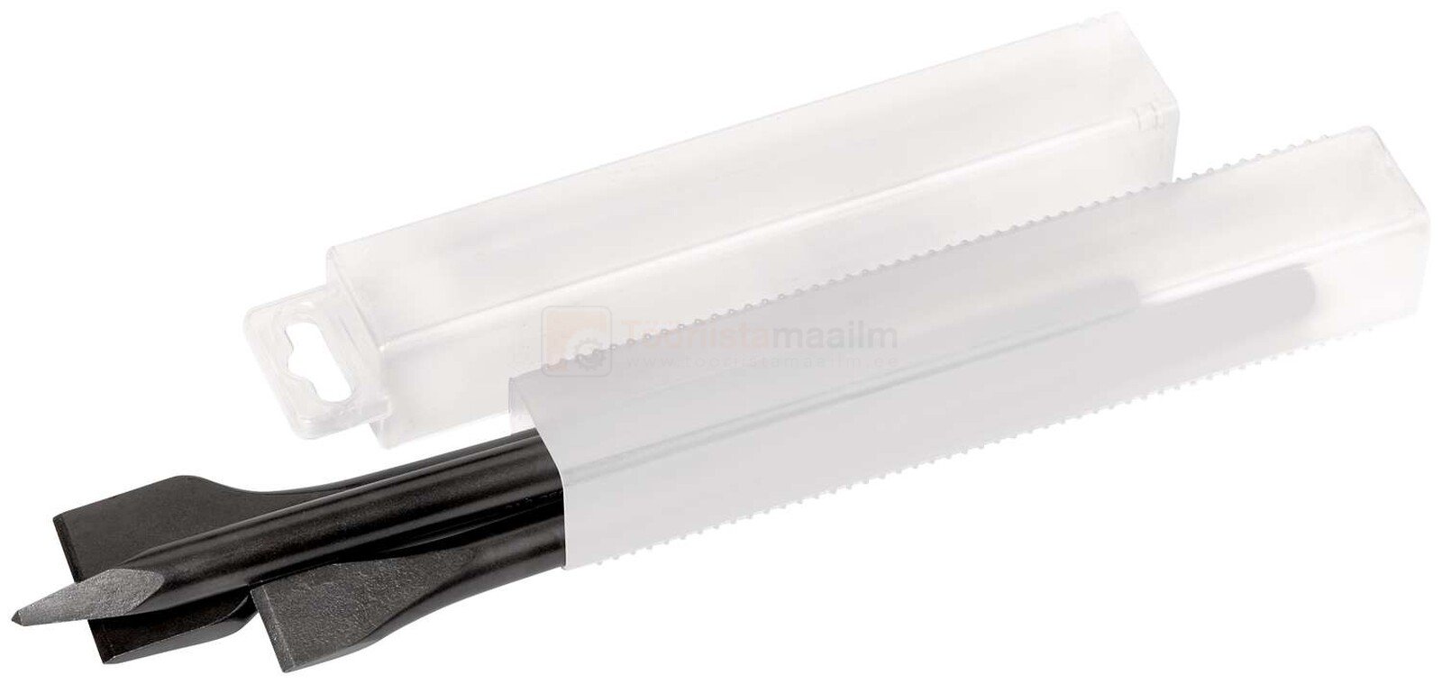 Pildil on Rennsteig meislite komplekt, mis sisaldab kolme 250 mm SDS+ meisli ja on pakitud läbipaistvasse karpi.