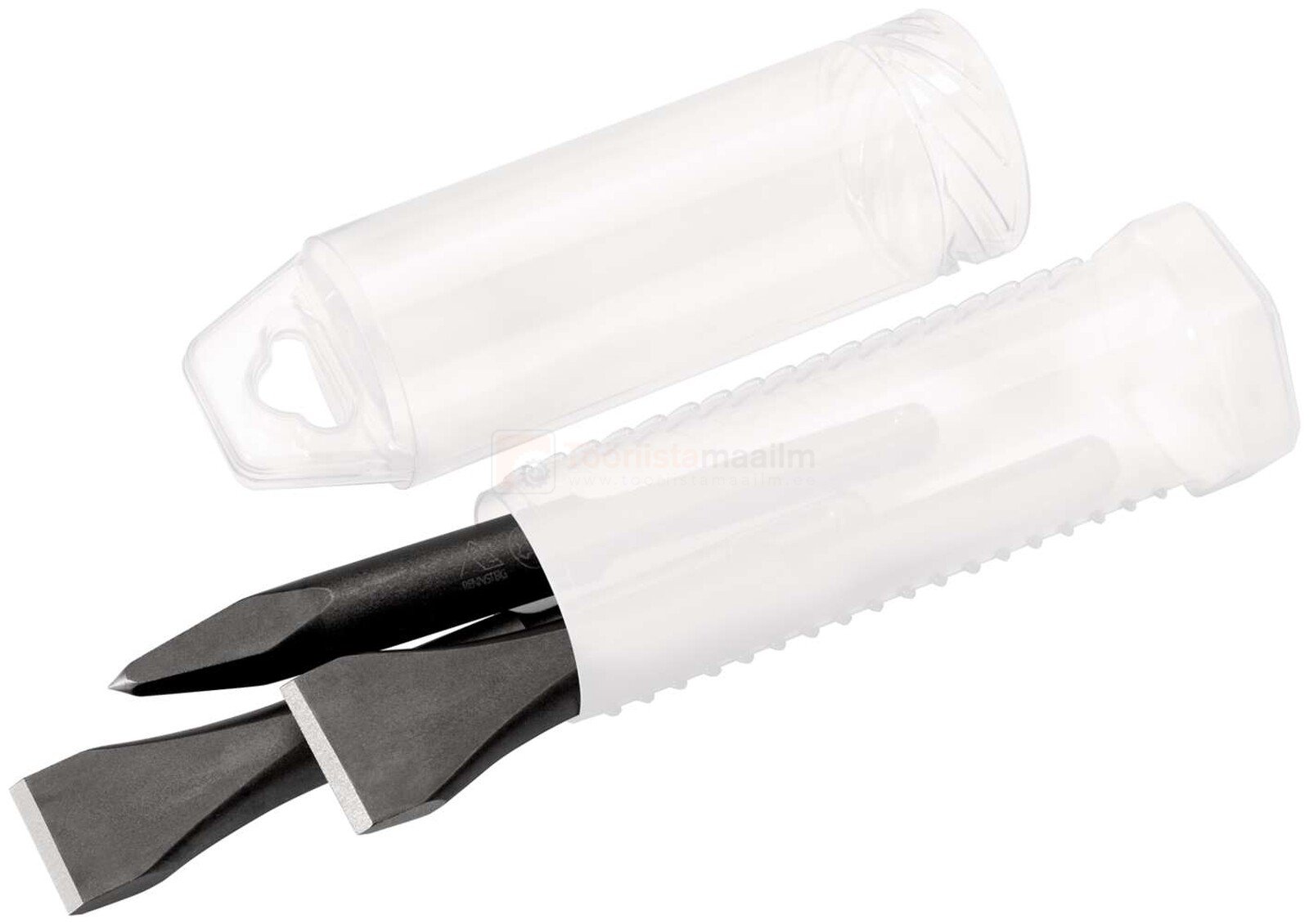 Pildil on Rennsteig meislite komplekt 140 mm PCS SDS+, mis sisaldab kolme erineva otsaga meistlit läbipaistvas plastkarbis.