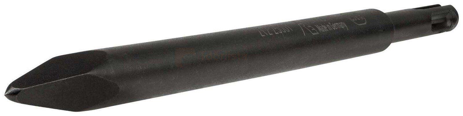 Pildil on Rennsteig teravmeisel 250 mm SDS+, mis on musta värvi ja millel on terav ots.