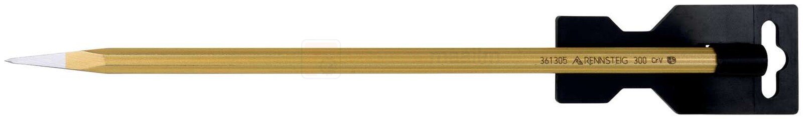 Pildil on Rennsteig elektriku teravmeisel, mis on kinnitatud mustale pakendile.