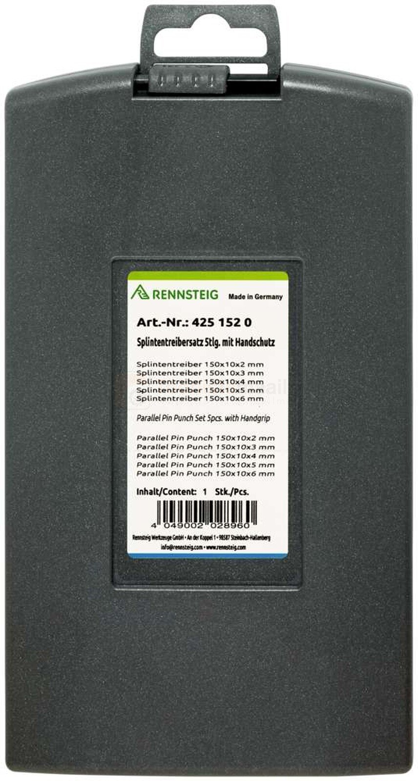 Pildil on Rennsteig tihvtitornide komplekt, mis on pakitud musta karpi.