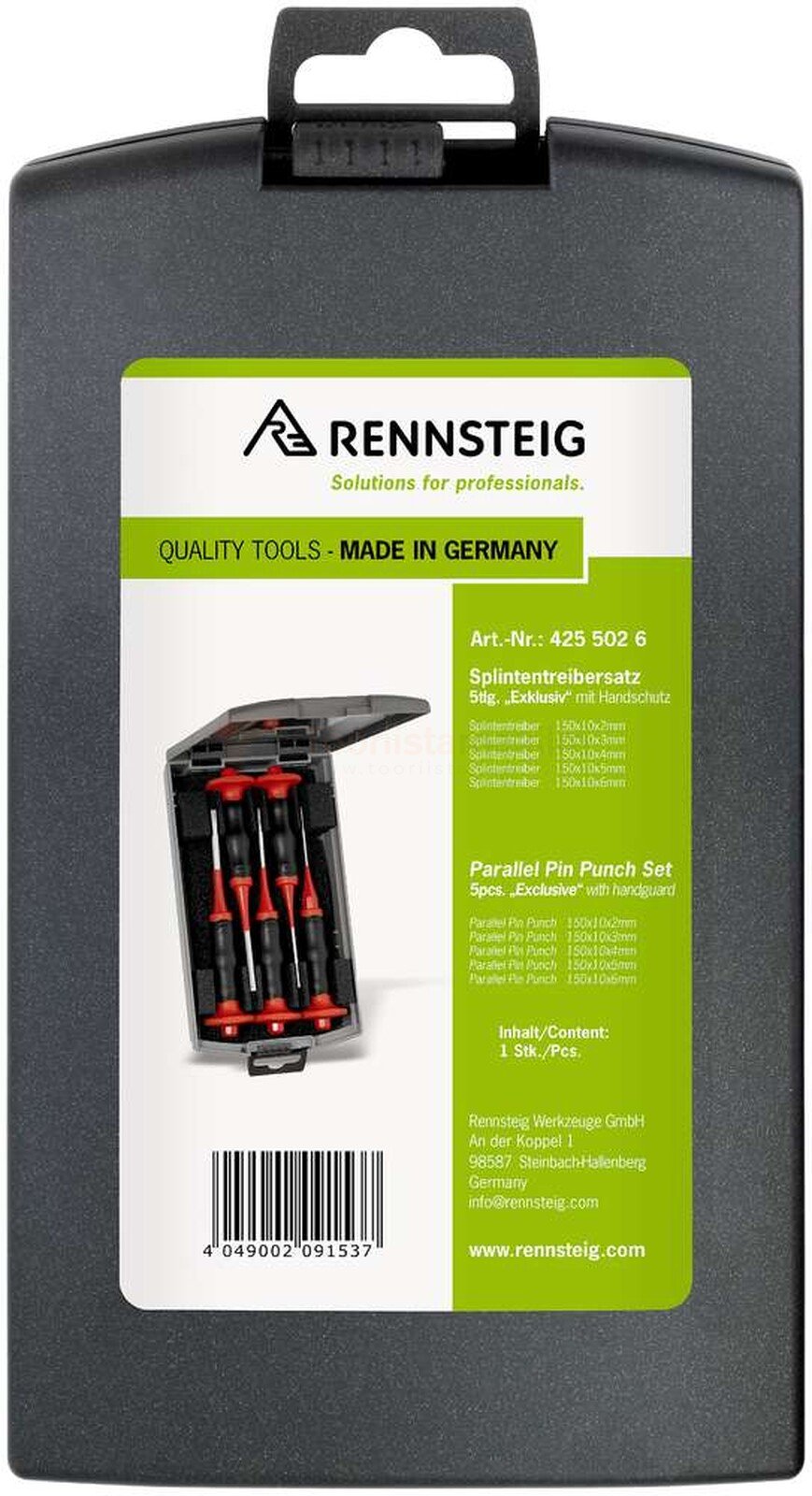 Pildil on Rennsteig tihvtitornide komplekt Exclusive, 5-osaline, mis on pakitud musta karpi, millel on toote nimi ja...