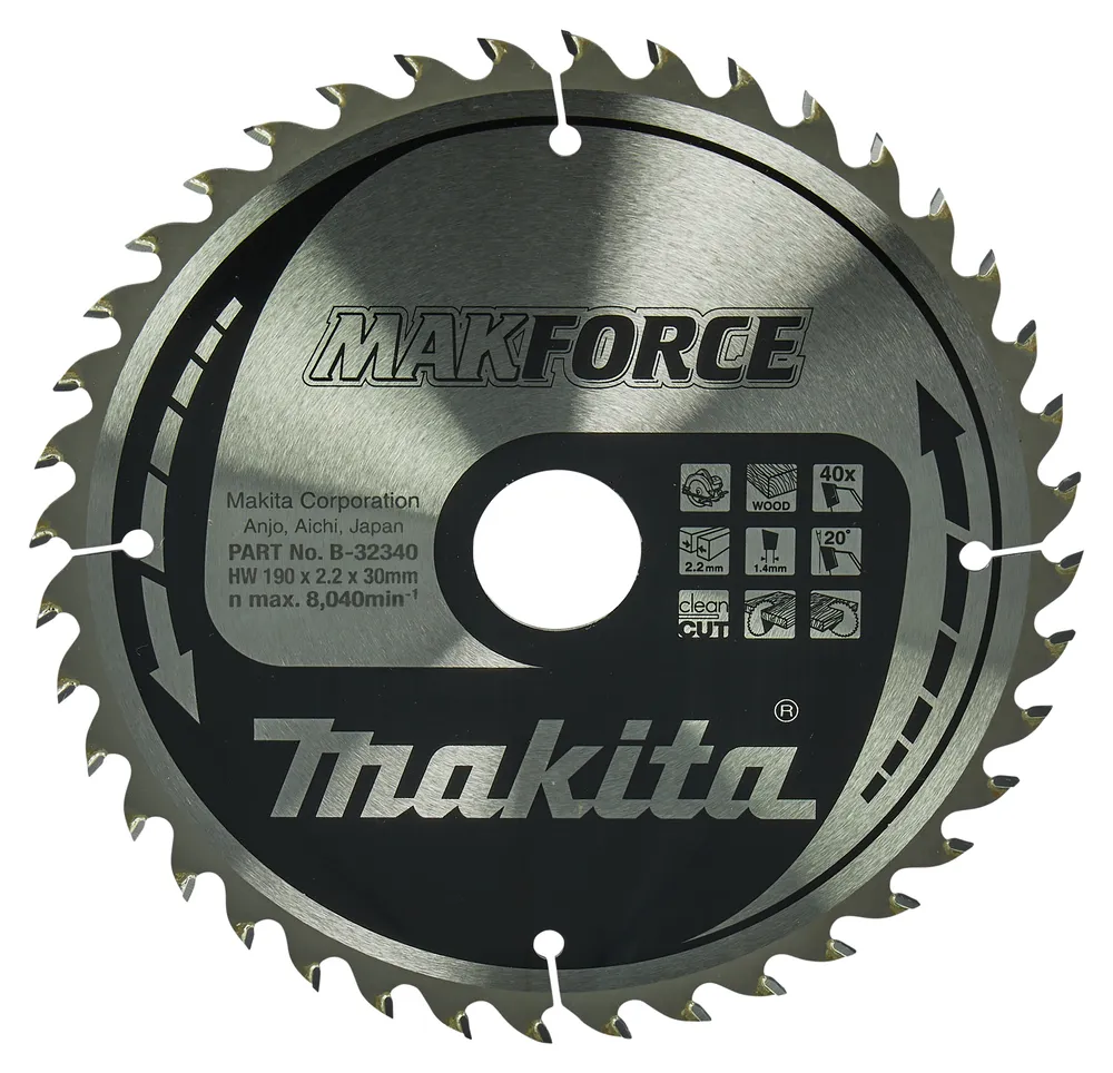 Makita saeketas Makforce 190 x 30 x 2,2 mm 20° T40