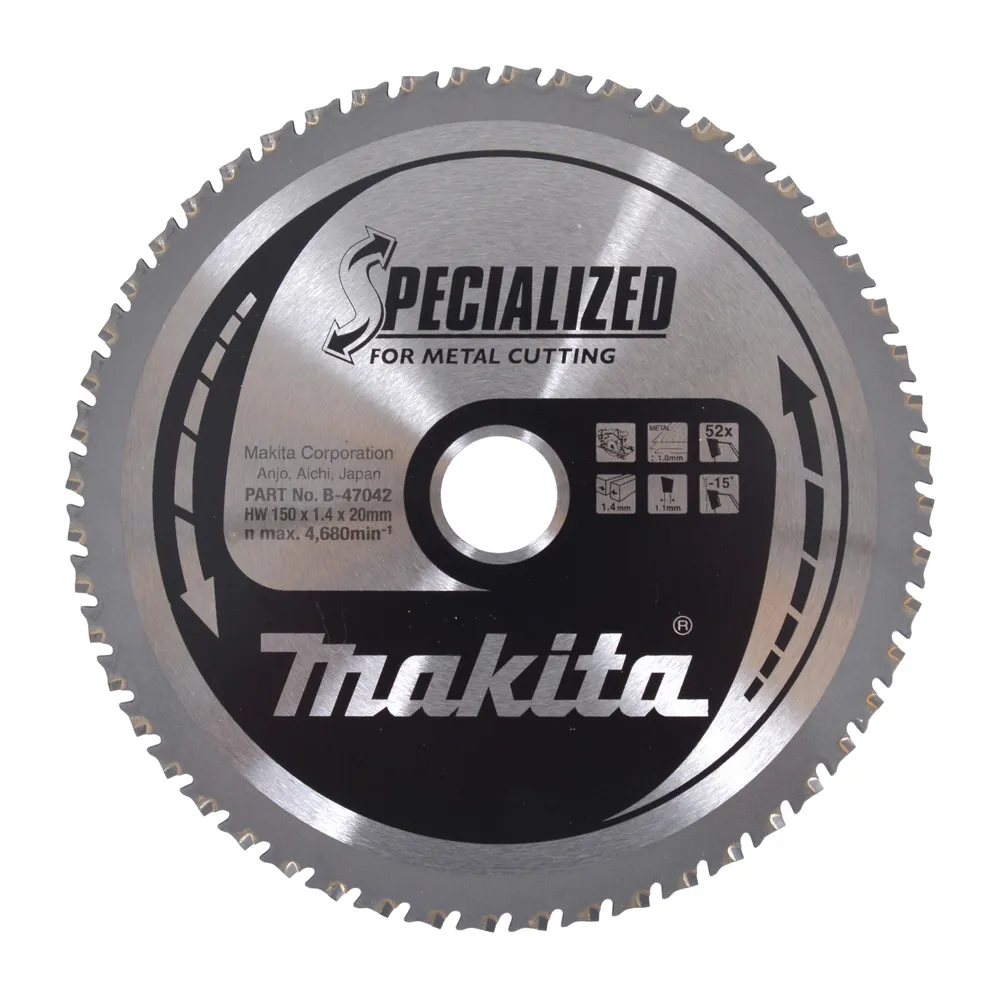 Пильный диск Makita 150 x 20 x 1,4 мм T52 -15°, для резки металла