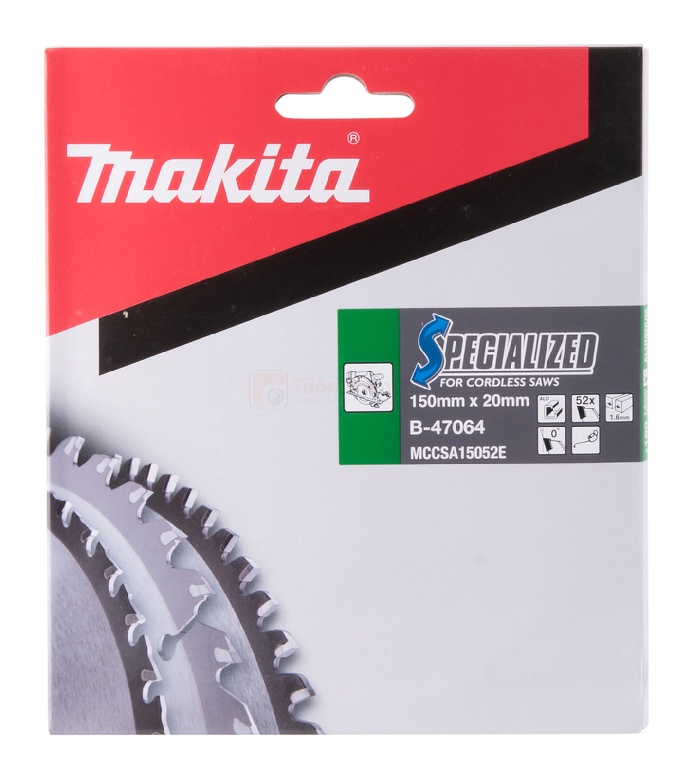 Makita saeketas 150 x 20 x 1,6 mm 52T 0° ALU