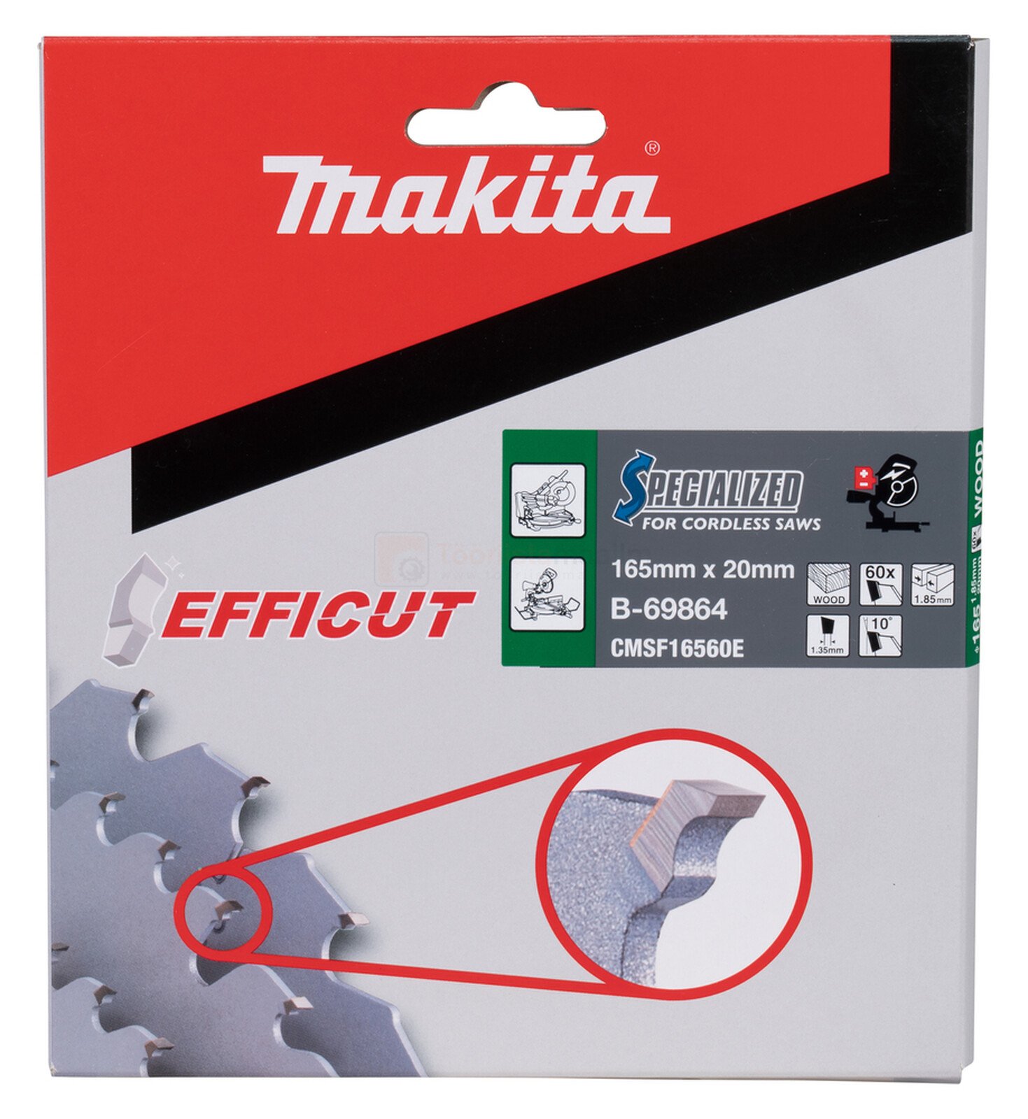 Makita saeketas EFFICUT 165x20x1,85 mm 60T 10° 2