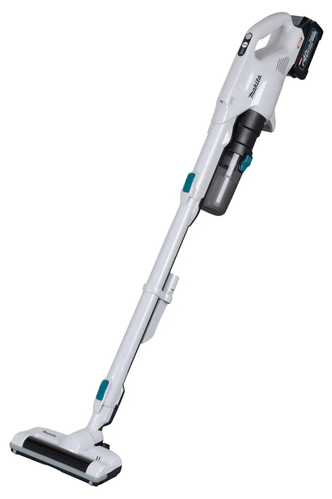 Pildil on Makita aku varstolmuimeja CL004GD101, XGT, mis on valge ja musta värvi.