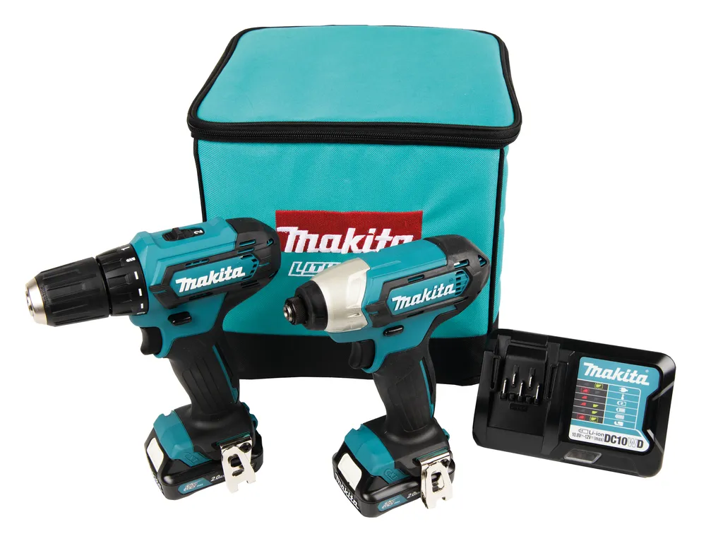 Pildil on kujutatud Makita combokomplekt CLX224A, mis sisaldab akutrelli, löökmutrikeerajat, akut ning laadijat koos...