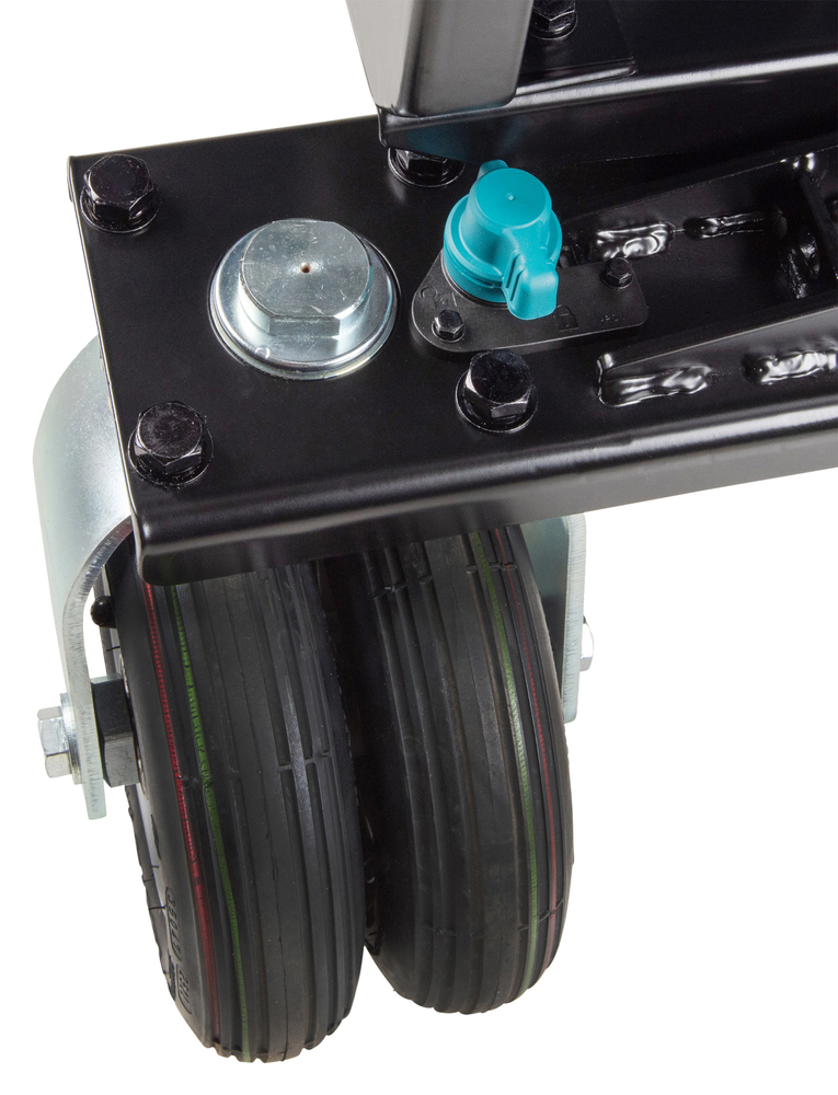 Pildil on detailid Makita akutoitega tõstuk-käru DCU601Z, ilma aku ja laadijata, sealhulgas rattad, kinnitusdetailid ja...