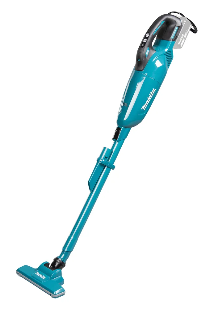 Pildil on valge taustaga Makita aku varstolmuimeja DCL284FZX2, mida on kujutatud diagonaalselt, näidates toote disaini ja...